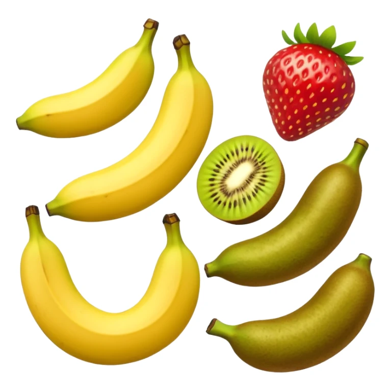 EMOJI DE BANANA, MORANGO, KIWI sticker