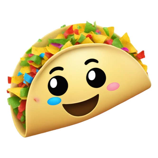 A taco filled with confetti and sunshine and a big smile ￼ sticker