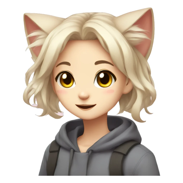 cute cat anime girl sticker