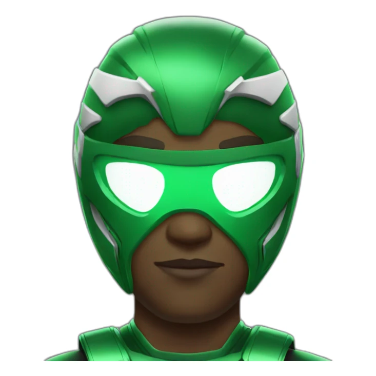 Black man as a green power ranger without a helmet  sticker