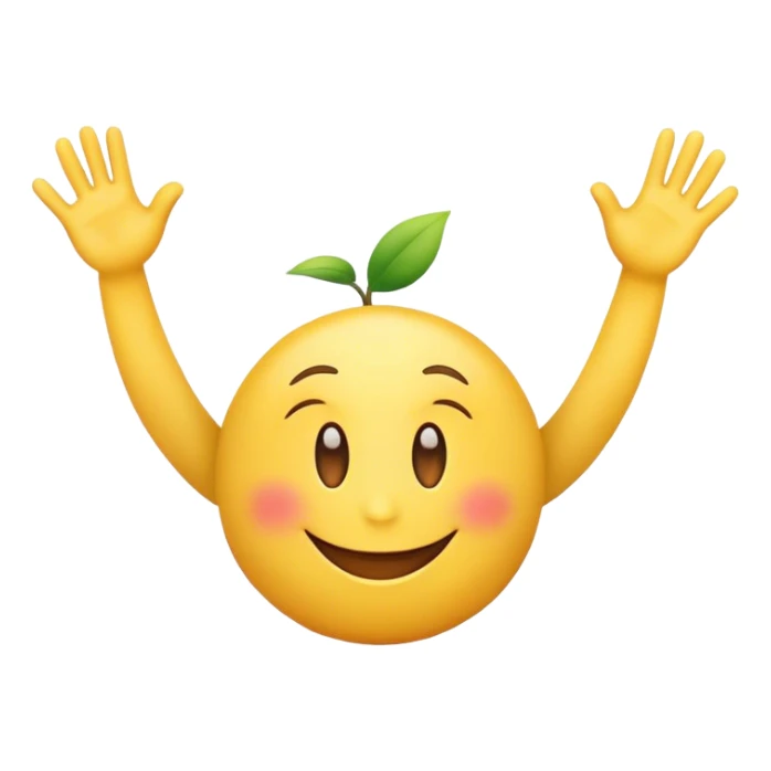 make me a emoji standing up with there hands out wide with there head up like there enjoying something  sticker