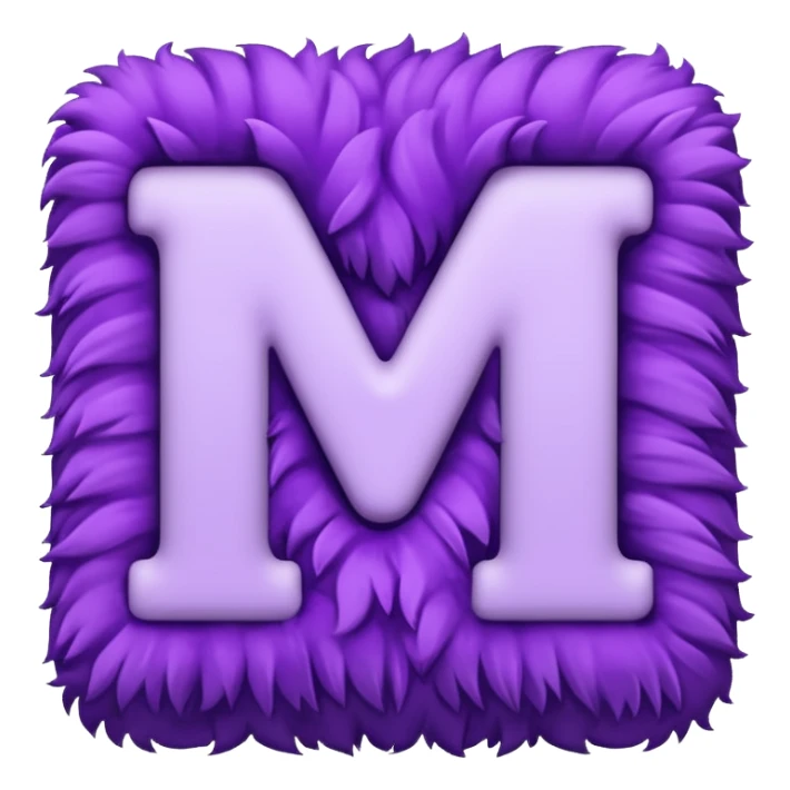 The fluffy letter M is purple in color sticker