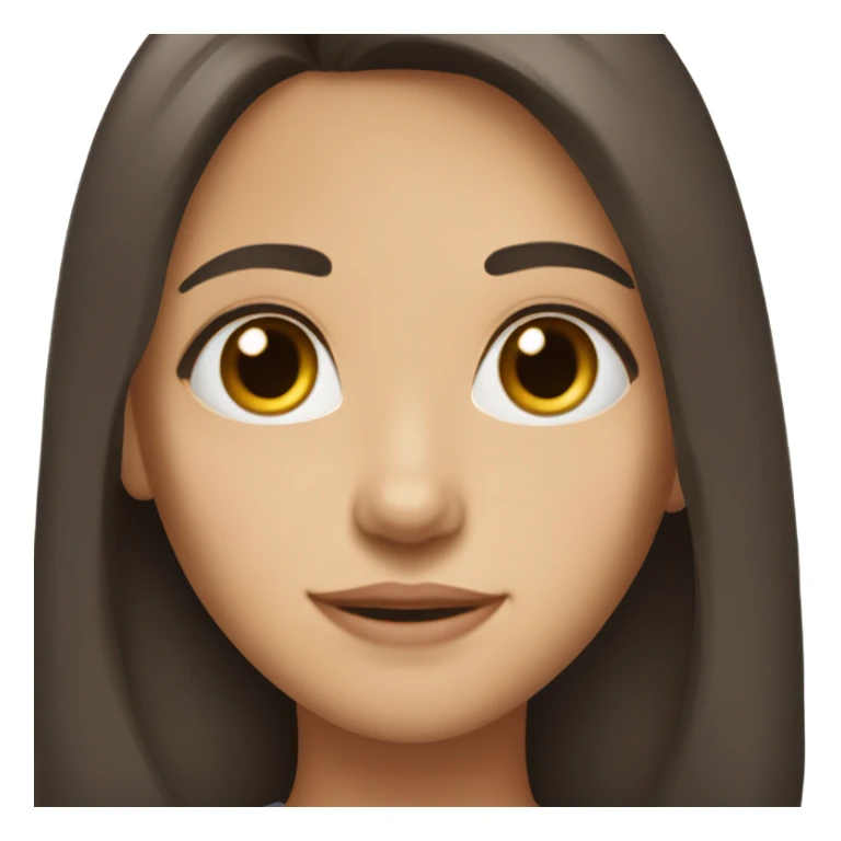 Dark long hair brown eyes bright skin, girl sticker