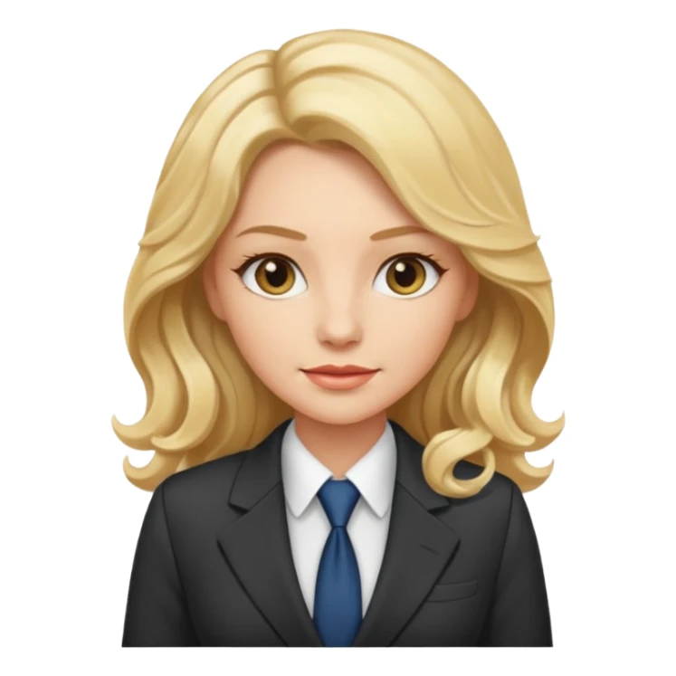 elegant female boss with long blonde wavy hair sticker