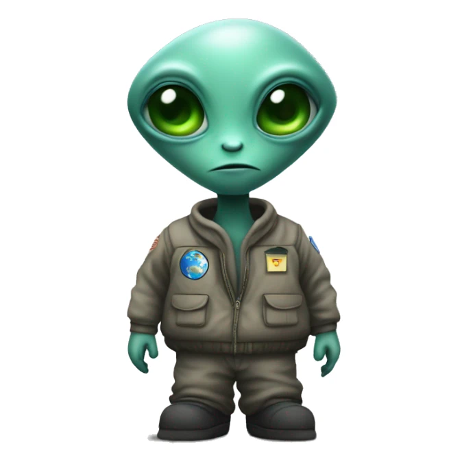 Un alien sur un ovni sticker