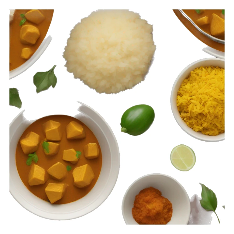 top-down bowl of curry sticker