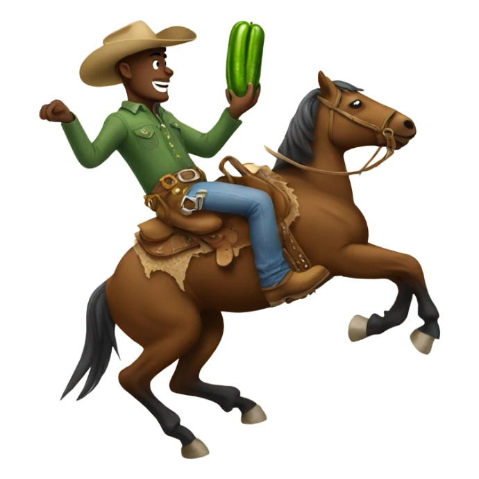 Cowboy riding a pickle  sticker