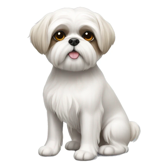 White shih tzu dog with short hair  sticker