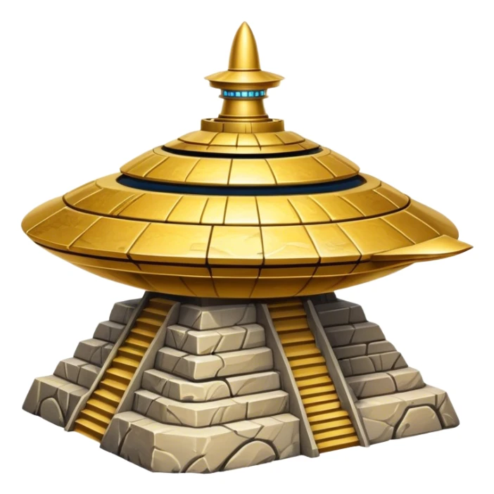 Annunaki ancient gold spaceship ziggurat top sticker