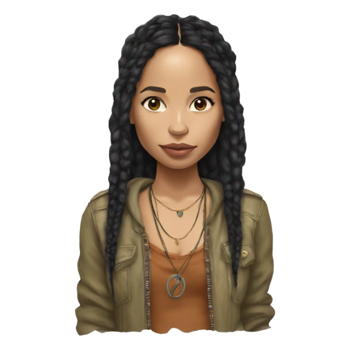 Zoe Kravitz, Portrait, Hippie Clothes sticker