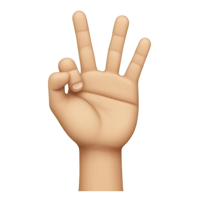 hand with four fingers up and folded thumb sticker