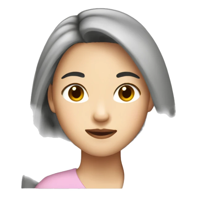 asian woman long hair with no bangs  sticker