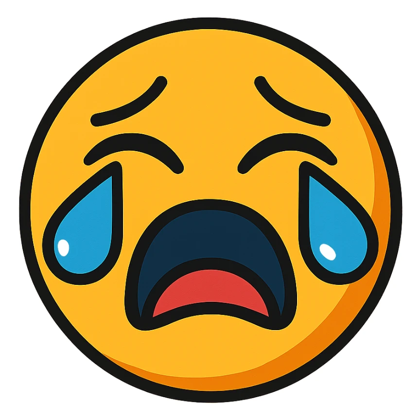 funny crying emoji sticker