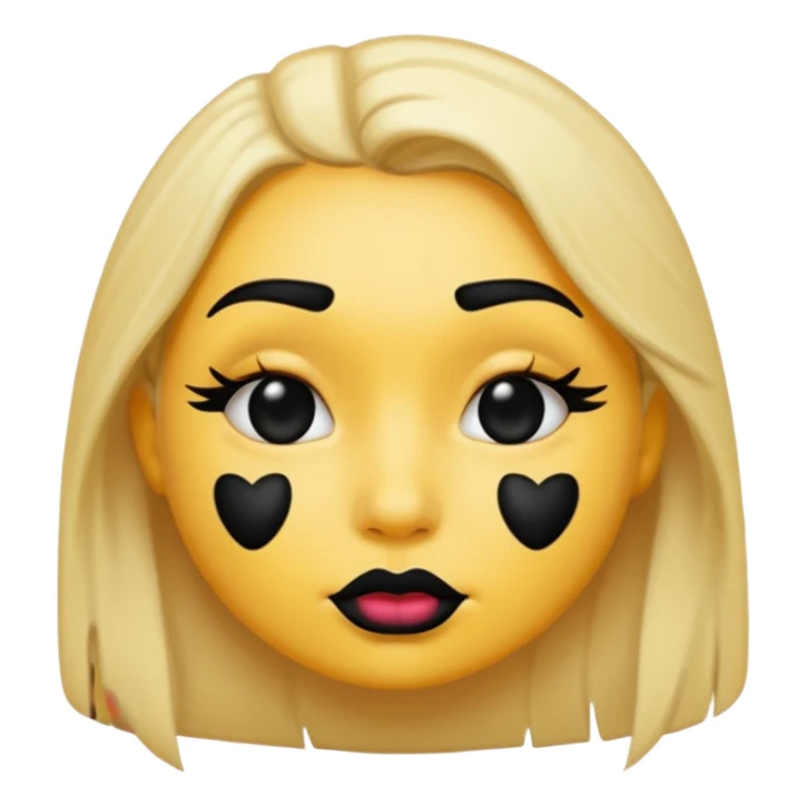 an emoji with black lipstick kiss marks on face sticker