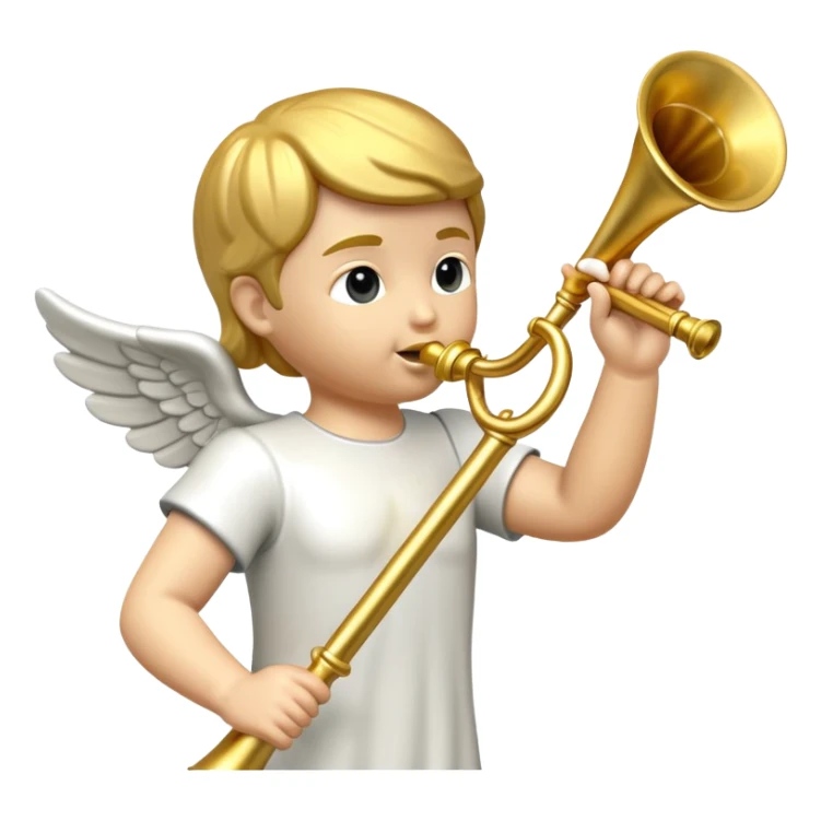 LDS Gold Angel Moroni statue blowing horn sticker