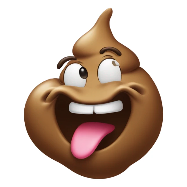 A poop blowing a kiss sticker