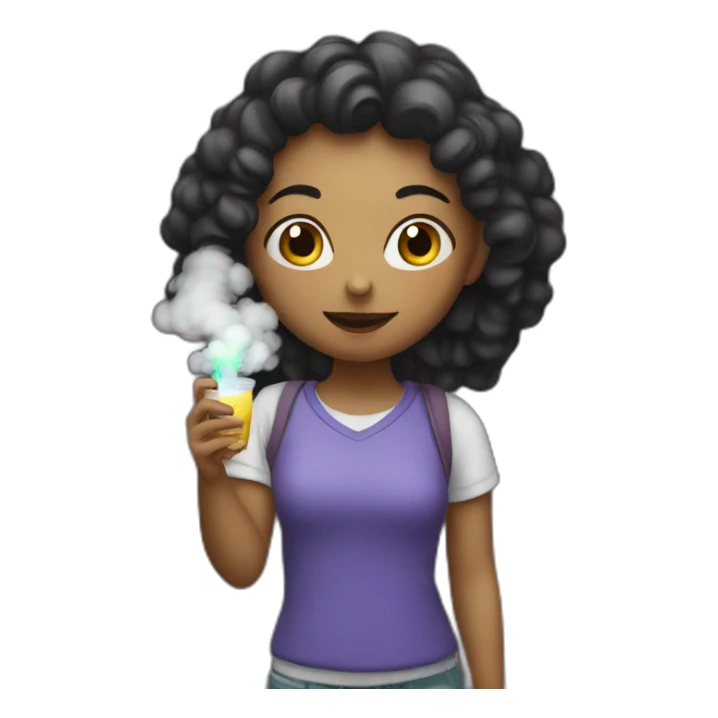 a girl with a vape in her hands sticker