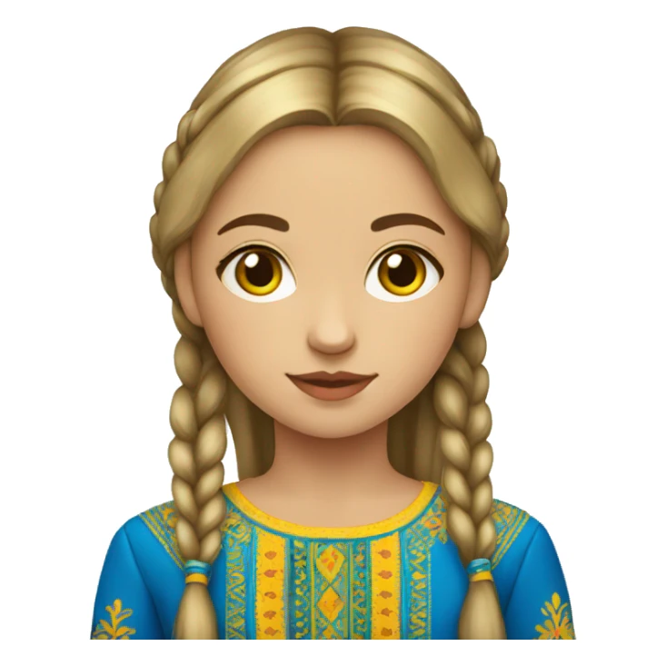 Ukrainian girl in a cultural aparel sticker