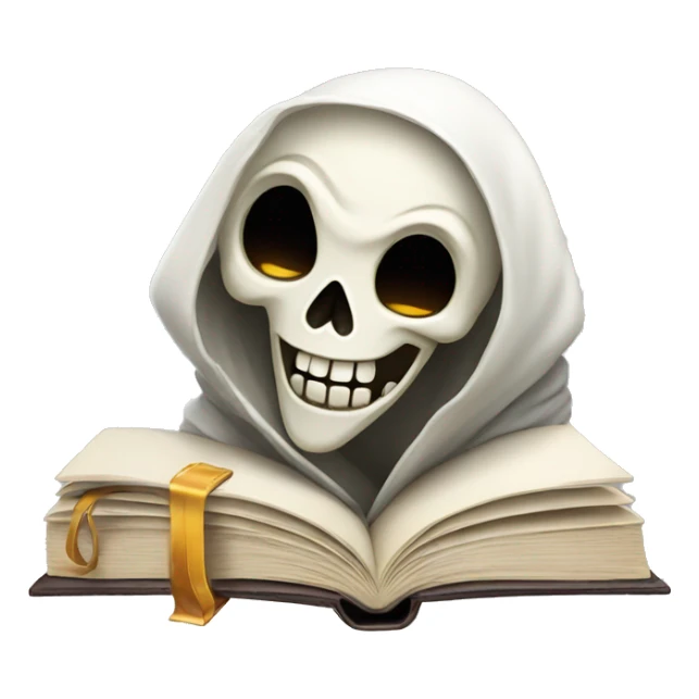 happy reaper face with book sticker