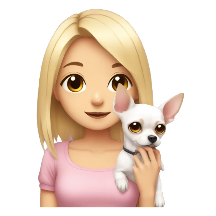cute anime girl with a chihuahua sticker