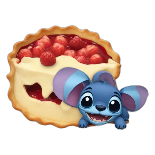 Stitch qui mange une tarte sticker