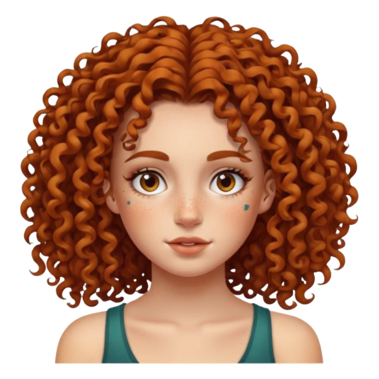 curley hair tattoo girl, full on face. sticker