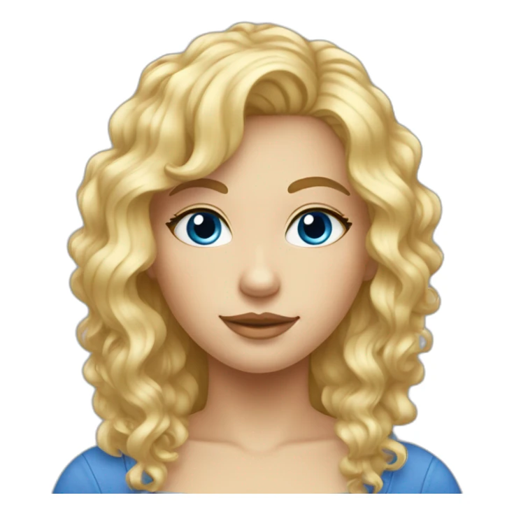 Fille blonde aux cheveux bouclés et aux yeux bleus sticker