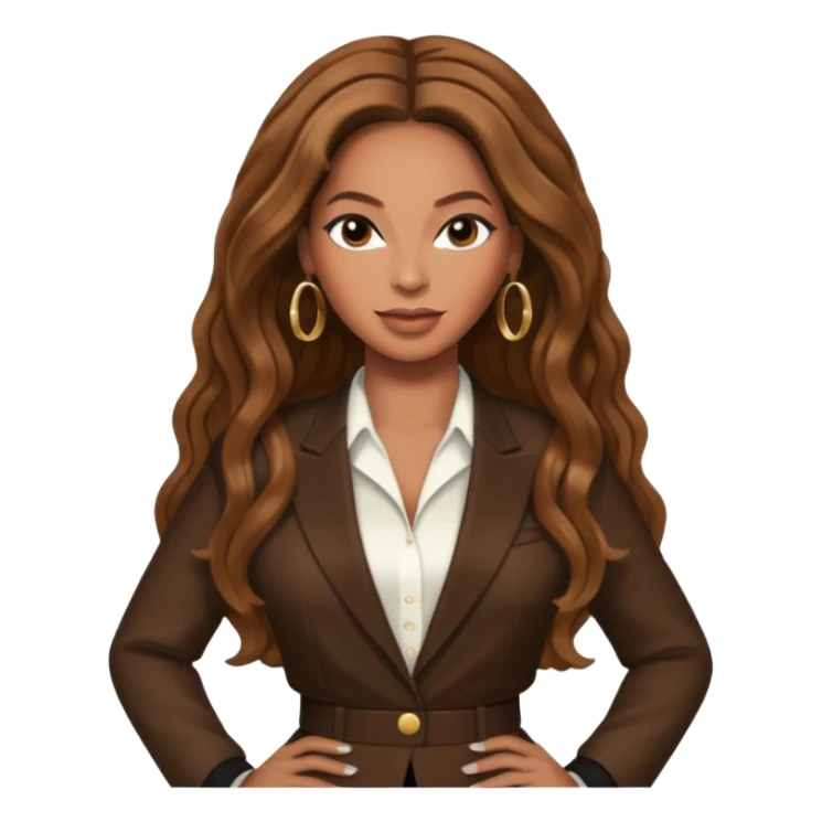 Beyonce with brown long hair sticker