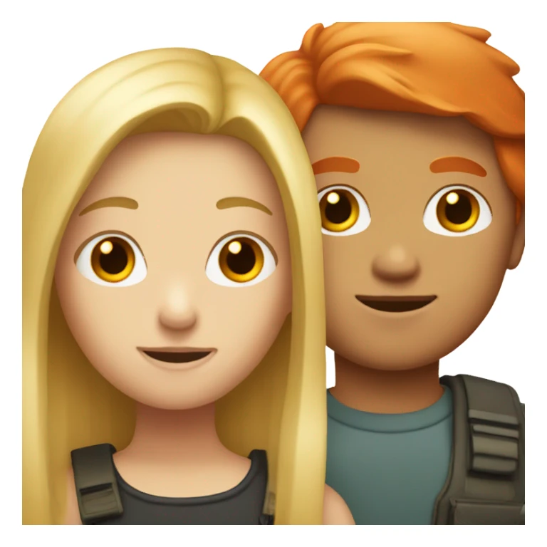 blonde girl and red head boy together  sticker