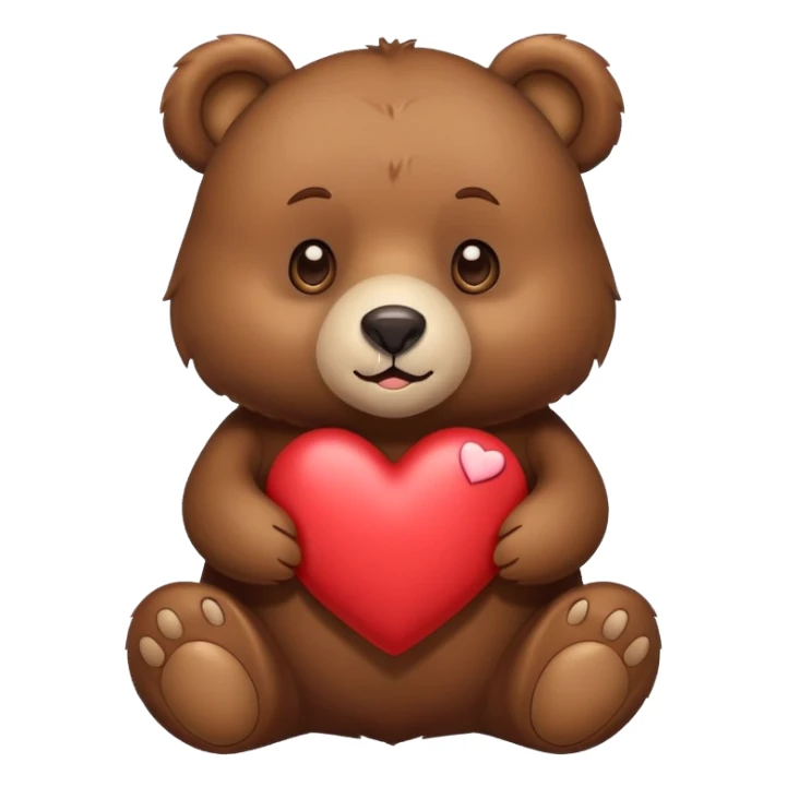 Bear with heart sticker