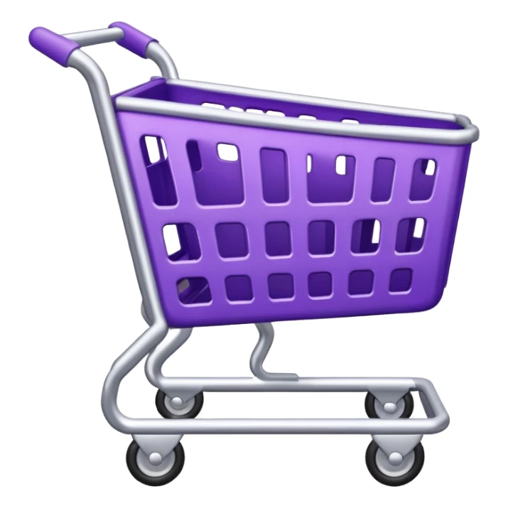 purple and silver shopping cart sticker