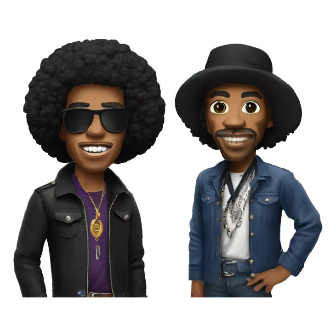 Khayan Wilson and Jimi Hendrix in front of Mount Hood sticker
