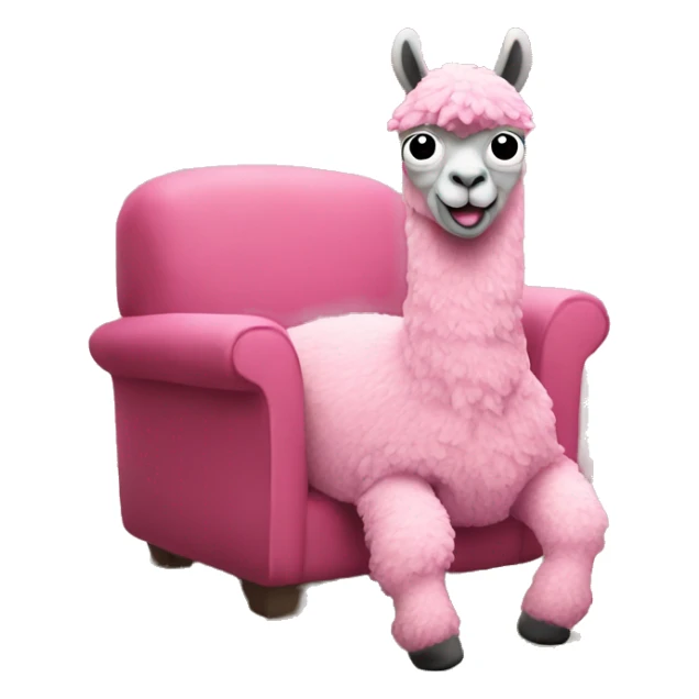 Pink lama in livingroom sticker