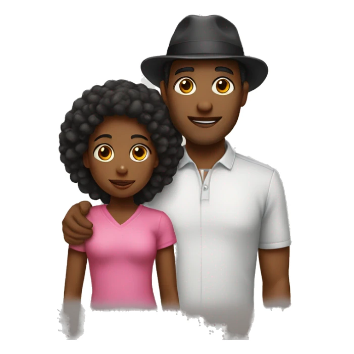 black girl with hat and dad sticker