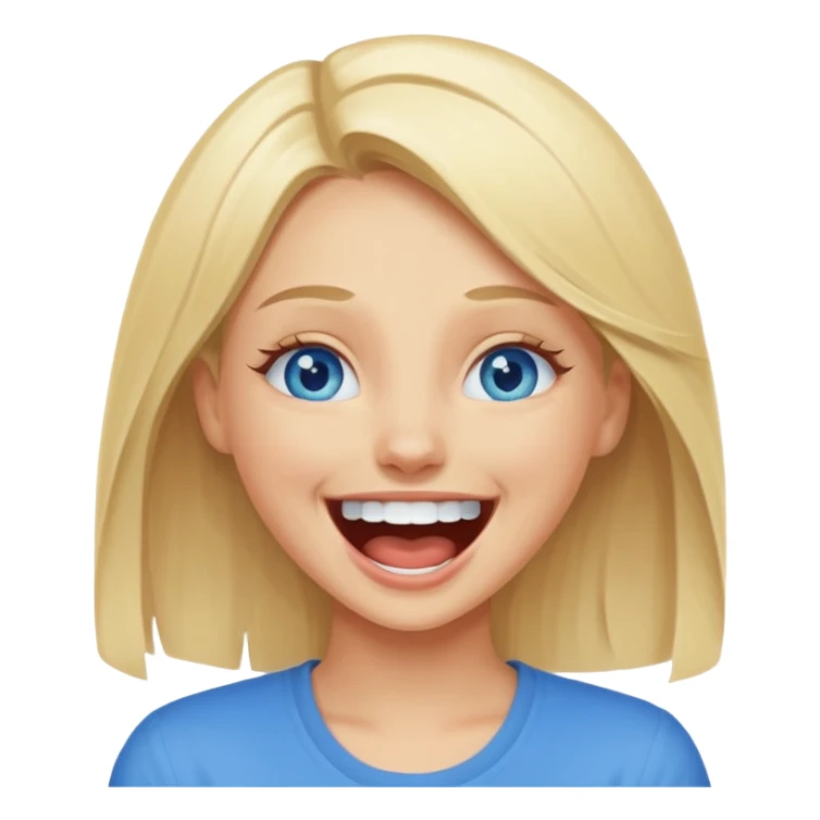 blue eyes blonde girl LAUGHING LOUDLY GIF sticker