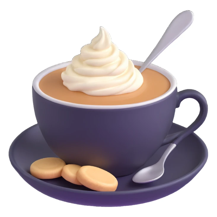 Raf coffee with cream and vanilla sugar sticker