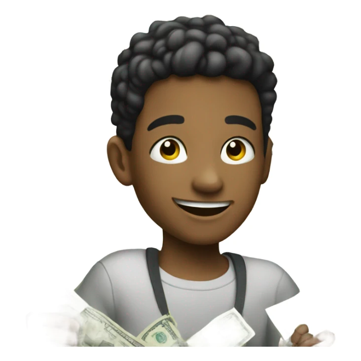 boys enjoying a  moment with lots of cash sticker