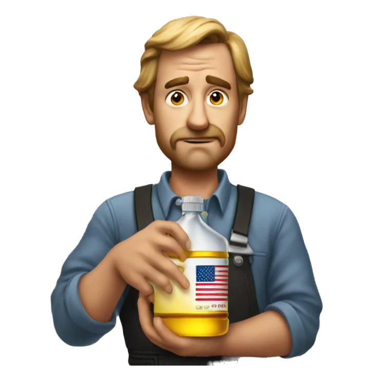 American holding oil photorealistic serious sticker