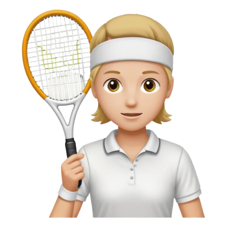 Tennis player with white sweatband sticker