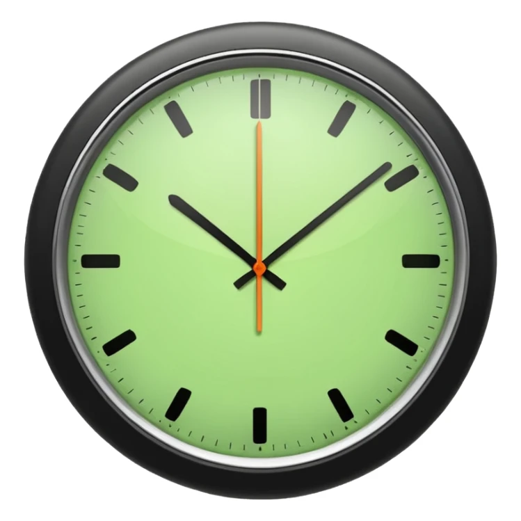 make Clock in minimalism in loght Green color without numbers  sticker