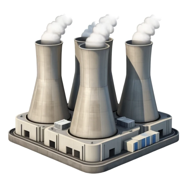 realistic nuclear power  plant with 6 power units sticker