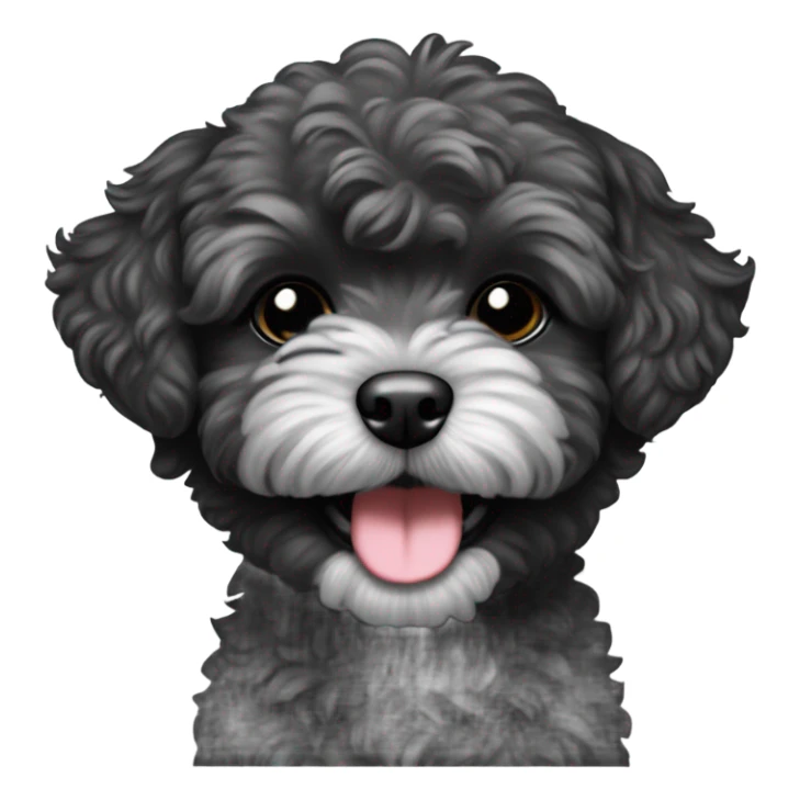 Black maltipoo puppy smiling laughing  sticker