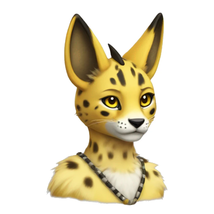 Anthro Renamon-Vernid-Serval-Lombax sticker