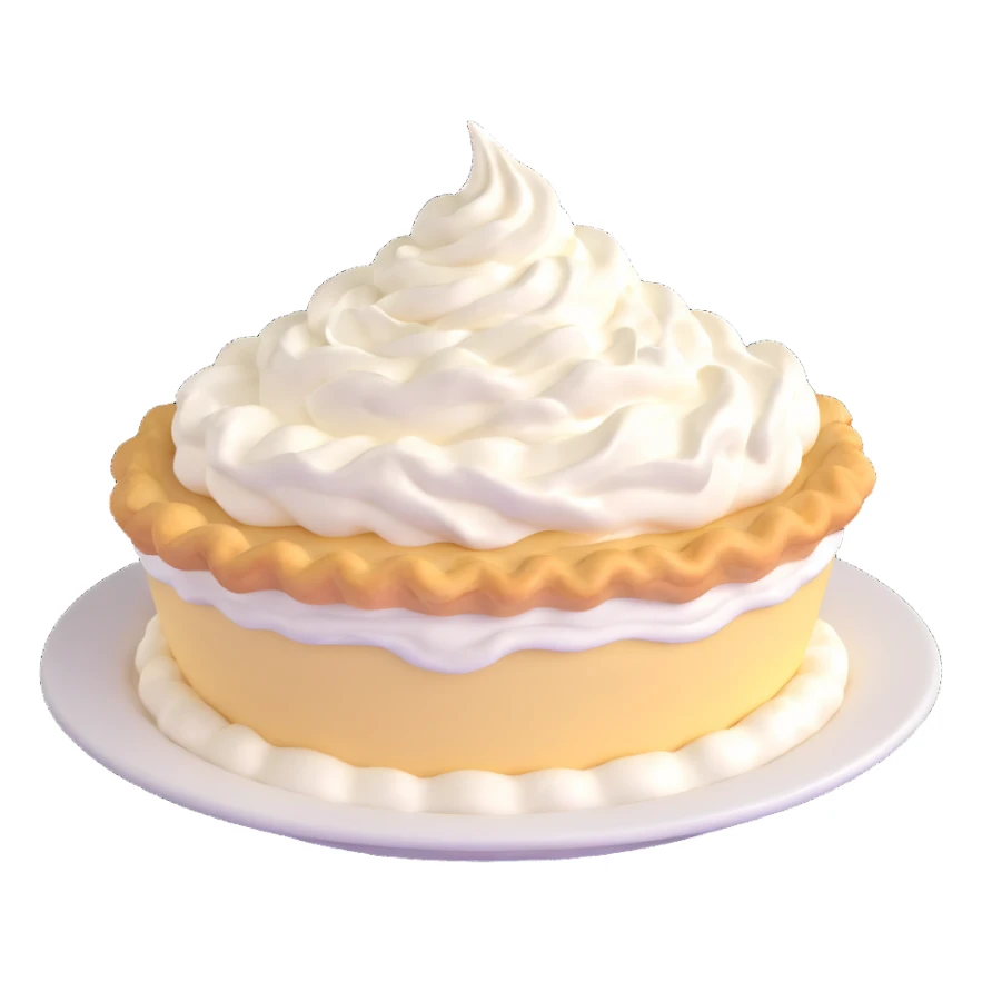 cream pie, classic dessert with whipped cream topping sticker