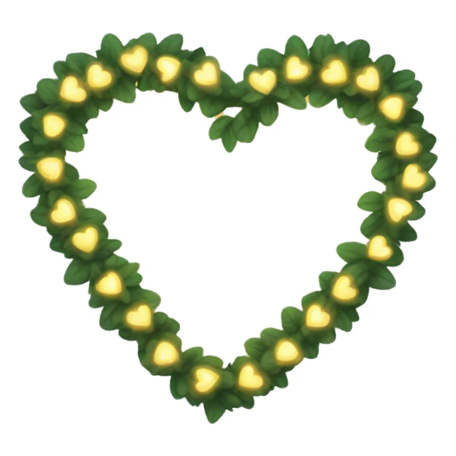 White heart with a garland that glows yellow  sticker