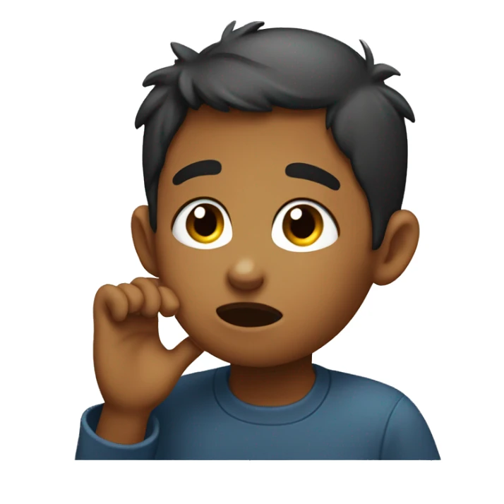 Boy holding his ear saying sorry to girl sticker