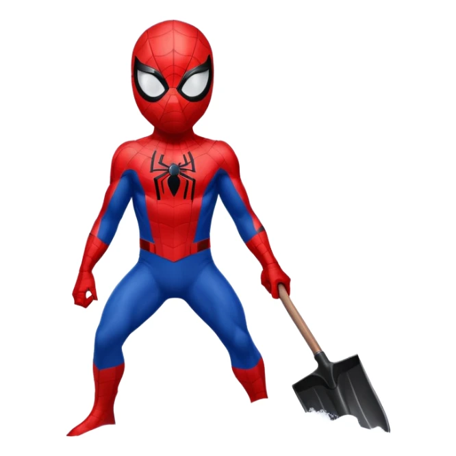 Spider-Man shoveling the snow sticker