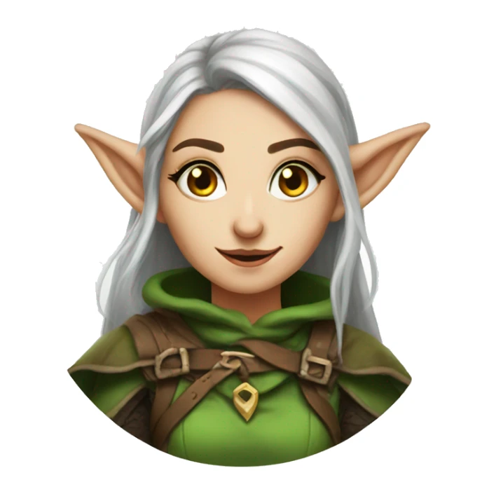 rogue female elf fantasy sticker