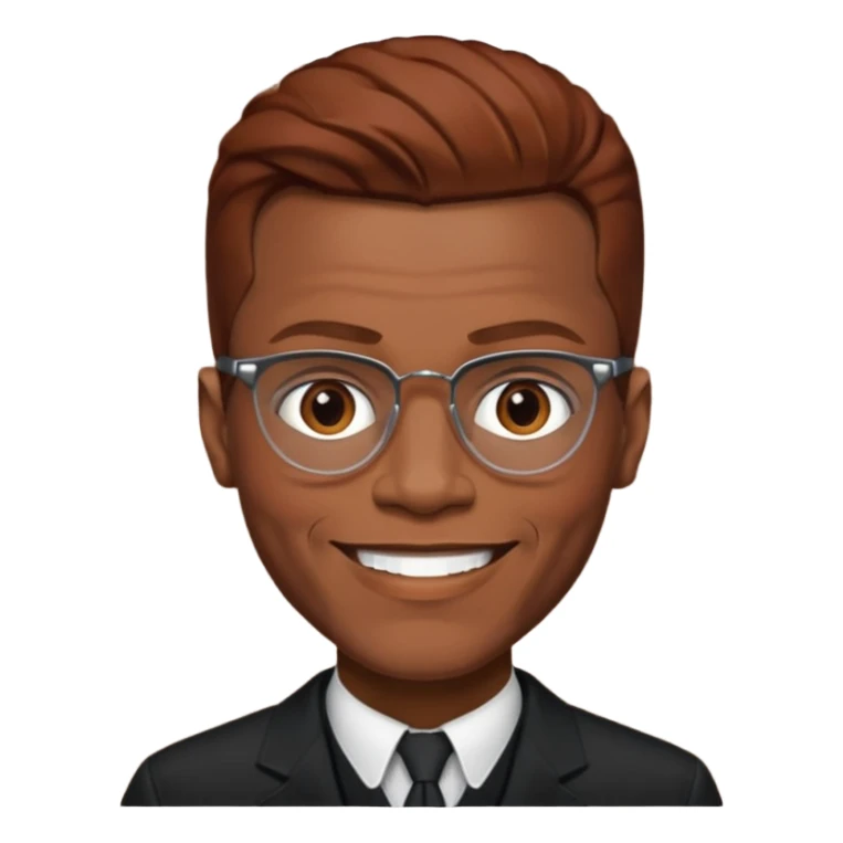 Malcolm X with reddish brown hair, dark brown outfit  sticker