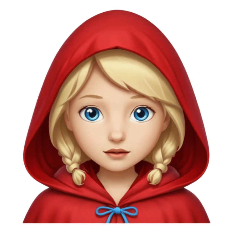 little red riding hood with blonde hair without fruit and with blue eyes sticker